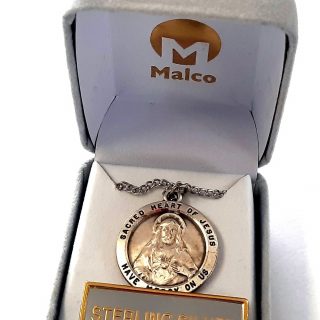 Sacred Heart of Jesus Medal Sterling Silver