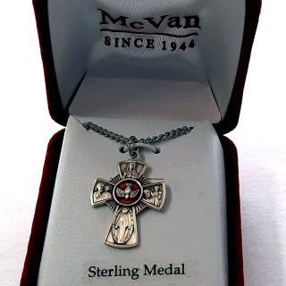 Four Way Cross Medal (4-way cross) Sterling Silver