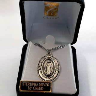 Our Lady Of Grace Sterling Silver Oval Medal