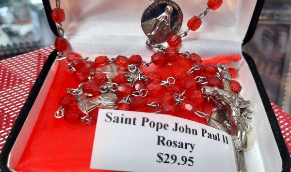 Saint Pope John Paul II Rosary Red