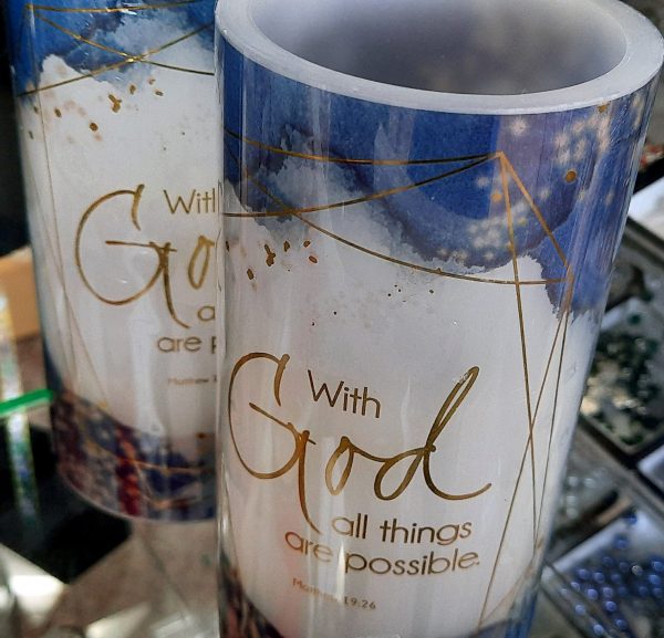 With God All Things Are Possible LED Candle