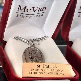 Saint Patrick Patron of Ireland Sterling silver medal
