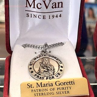 Saint Maria Goretti Medal Patron of Purity Sterling silver medal